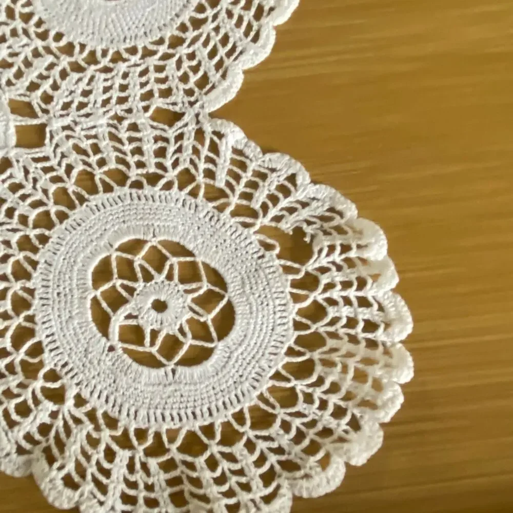 Vintage Handmade Crochet Floral Medallion Doily 11